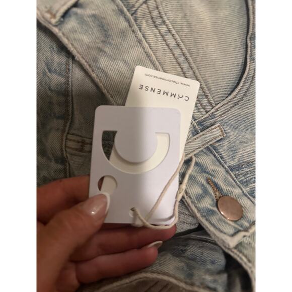 Commense Women's XSmall Light Wash Blue Wide Leg High Rise Denim Jeans - Picture 12 of 15